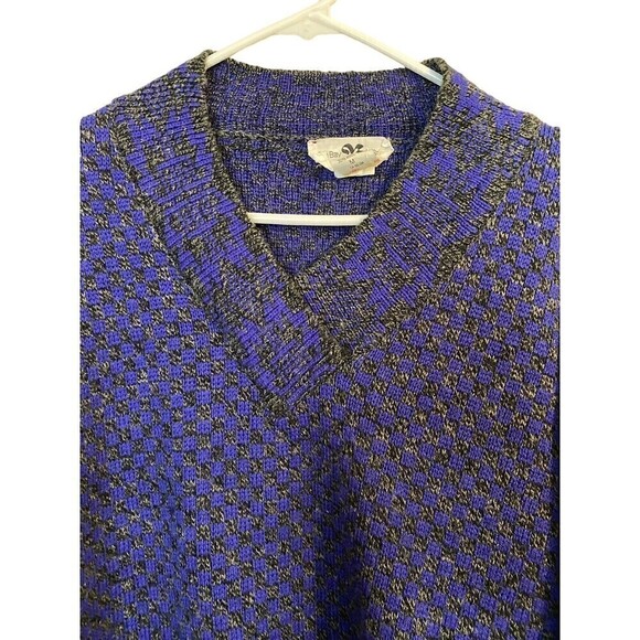 THE Bay La Baie Vintage Sweater Wool Blend Purple Gray Italy Unisex Men'… - Picture 3 of 8